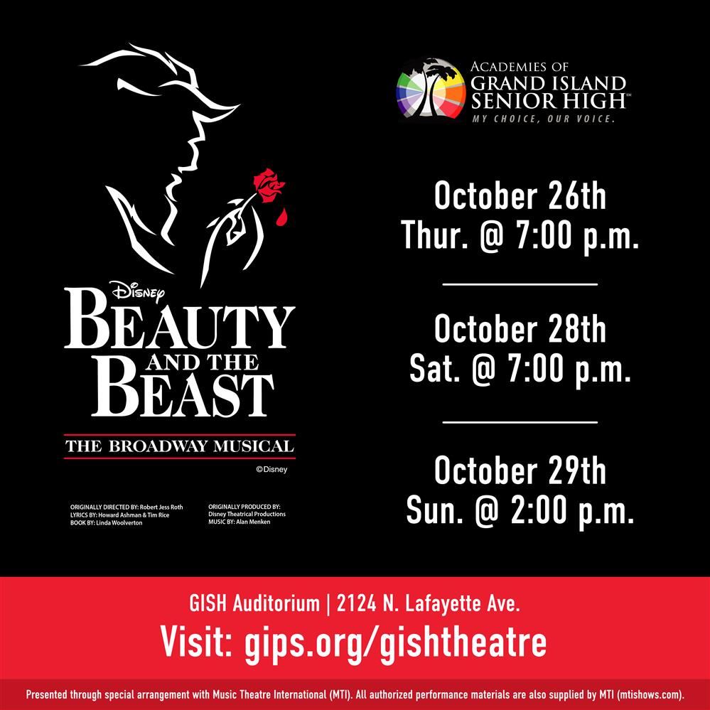 "Beauty and the Beast" Musical promotional flyer